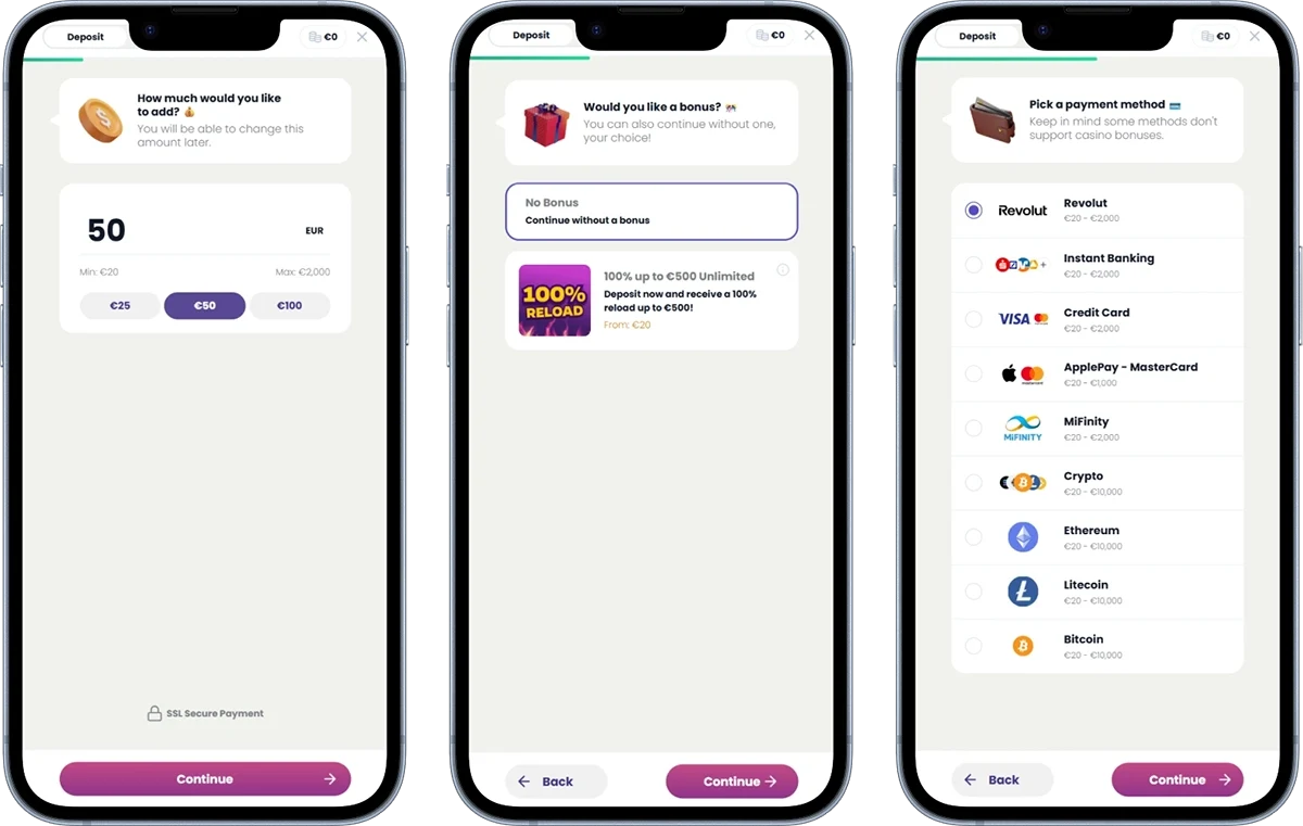 SlotMonster Casino Deposits and Withdrawals