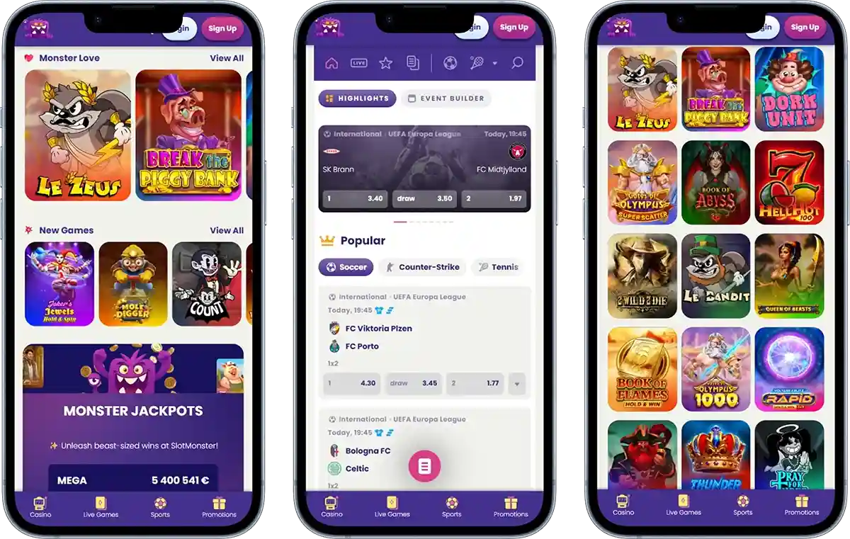 SlotMonster Casino Mobile App and Mobile Usage